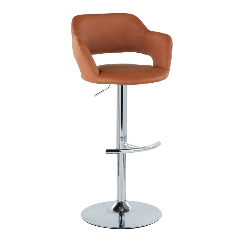 Margarite - Contemporary Ajustable Barstool With Swivel With Rounded T Footrest (Set of 2) by Unique Piece Furniture