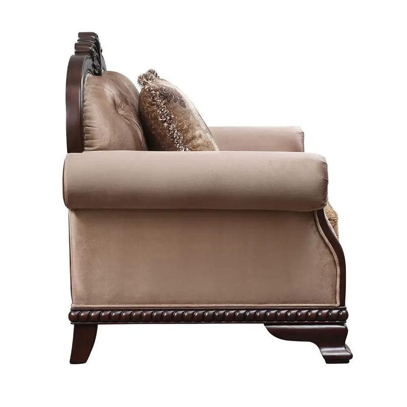 Chateau De Ville - Sofa With 5 Pillows (Same Lv01588) - Fabric & Espresso by Unique Piece Furniture