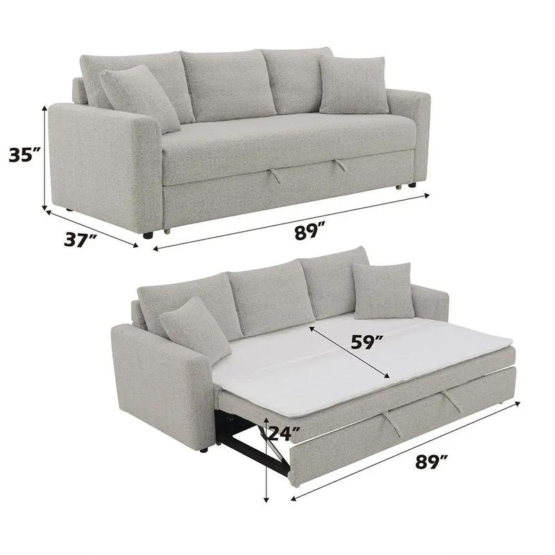 Connie - Sofa With Sleeper - Gray Boucle by Unique Piece Furniture
