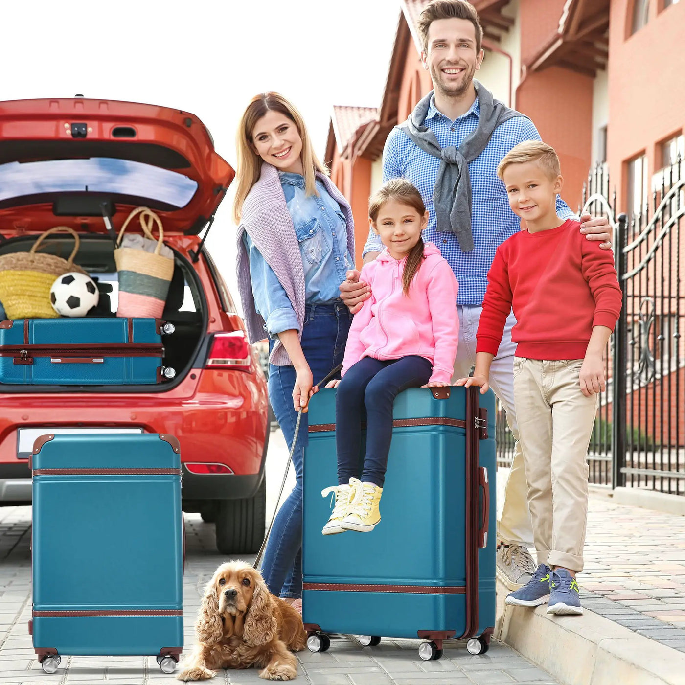 Hardshell Luggage Sets 4 Pieces 20" / 24" / 28" Luggages And Cosmetic Case Spinner Suitcase With Tsa Lock Lightweight by HouseOfZazla