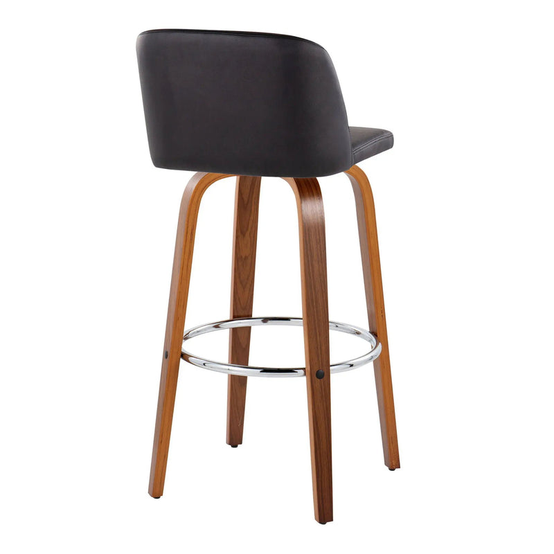 Toriano - Mid Century Modern Fixed Height, Barstool With Swivel With Round Footrest (Set of 2) by Unique Piece Furniture