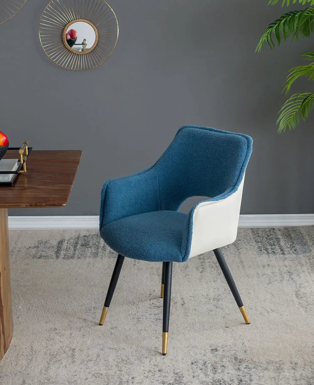 Side Chair, Living Room Bedroom Kitchen Vanity Accent Chair (Set of 2) - Blue by Unique Piece Furniture