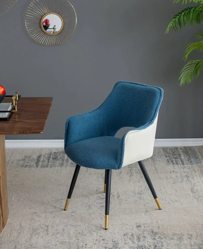 Side Chair, Living Room Bedroom Kitchen Vanity Accent Chair (Set of 2) - Blue by Unique Piece Furniture