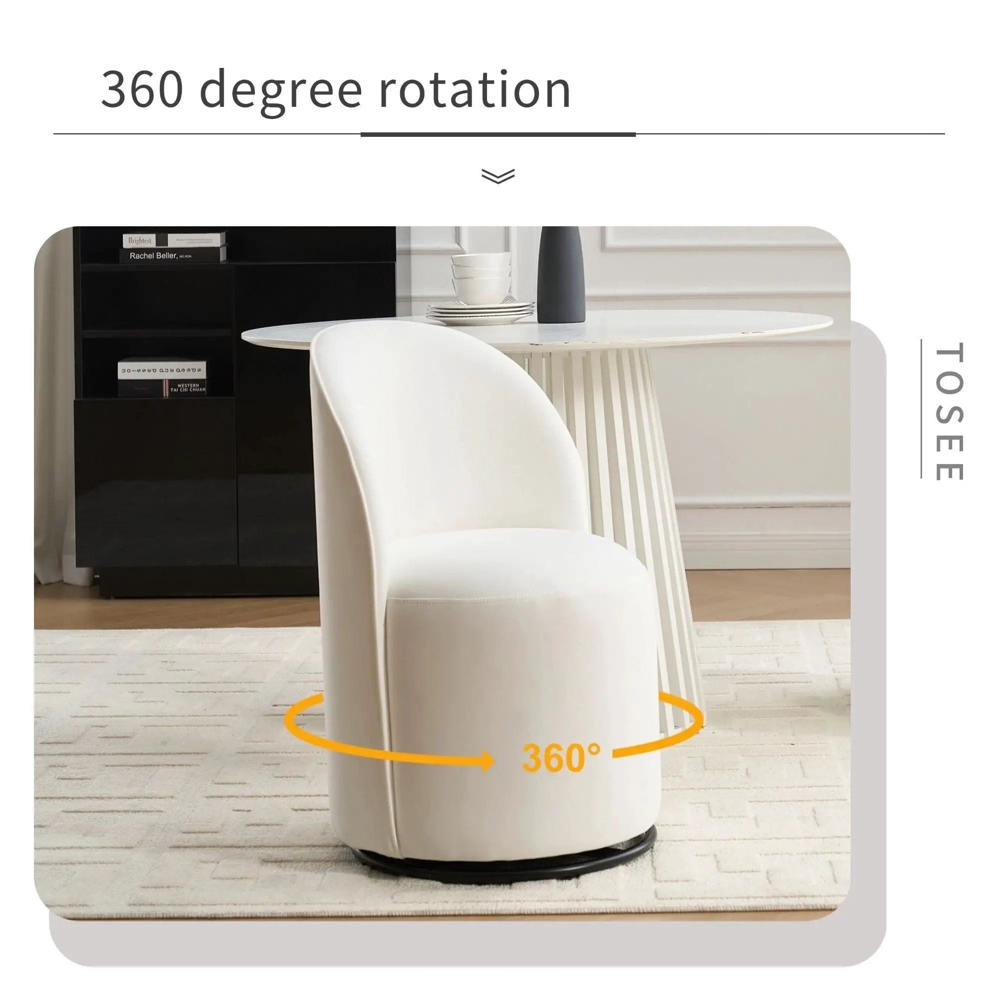 360 Degree Swivel Armless Dining Barrel Chair by Unique Piece Furniture