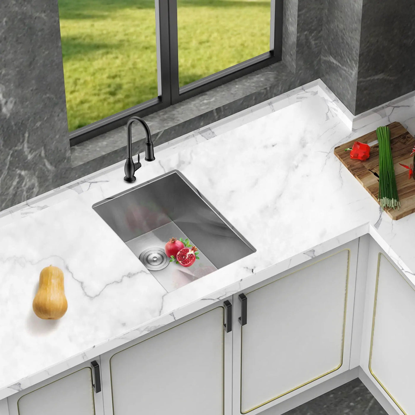 Modern Style Undermount Sink With Stainless Steel, Deep Single Bowl by HouseOfZazla