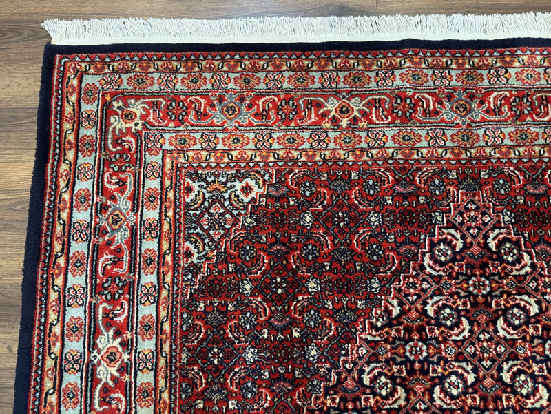 Indo Persian Bijar Rug 6x9, Hand Knotted Wool Carpet by Jewel Rugs