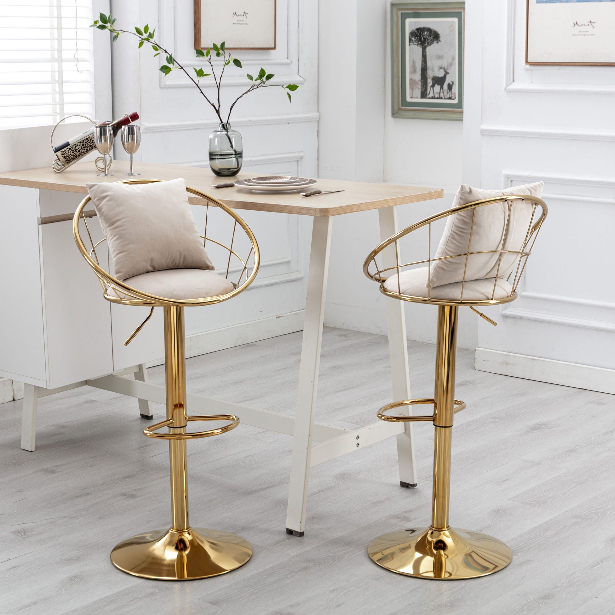 Unique Design Bar Chair, 360 Degree Rotation, Adjustable Height, Suitable For Dining Room And Bar by HouseOfZazla