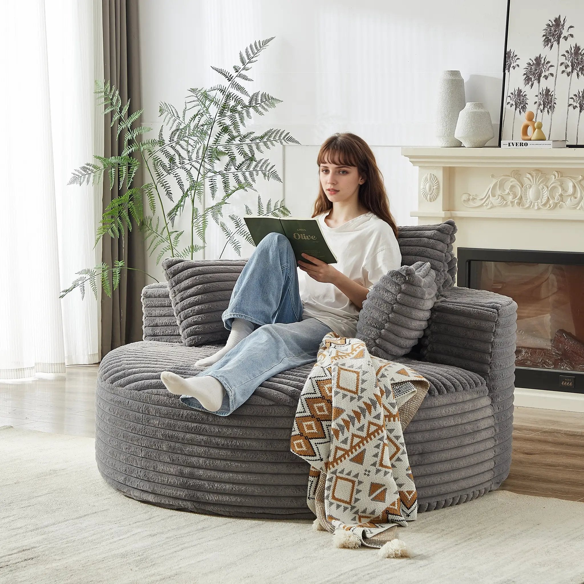 55' Corduroy Sponge Single Sofa by HouseOfZazla