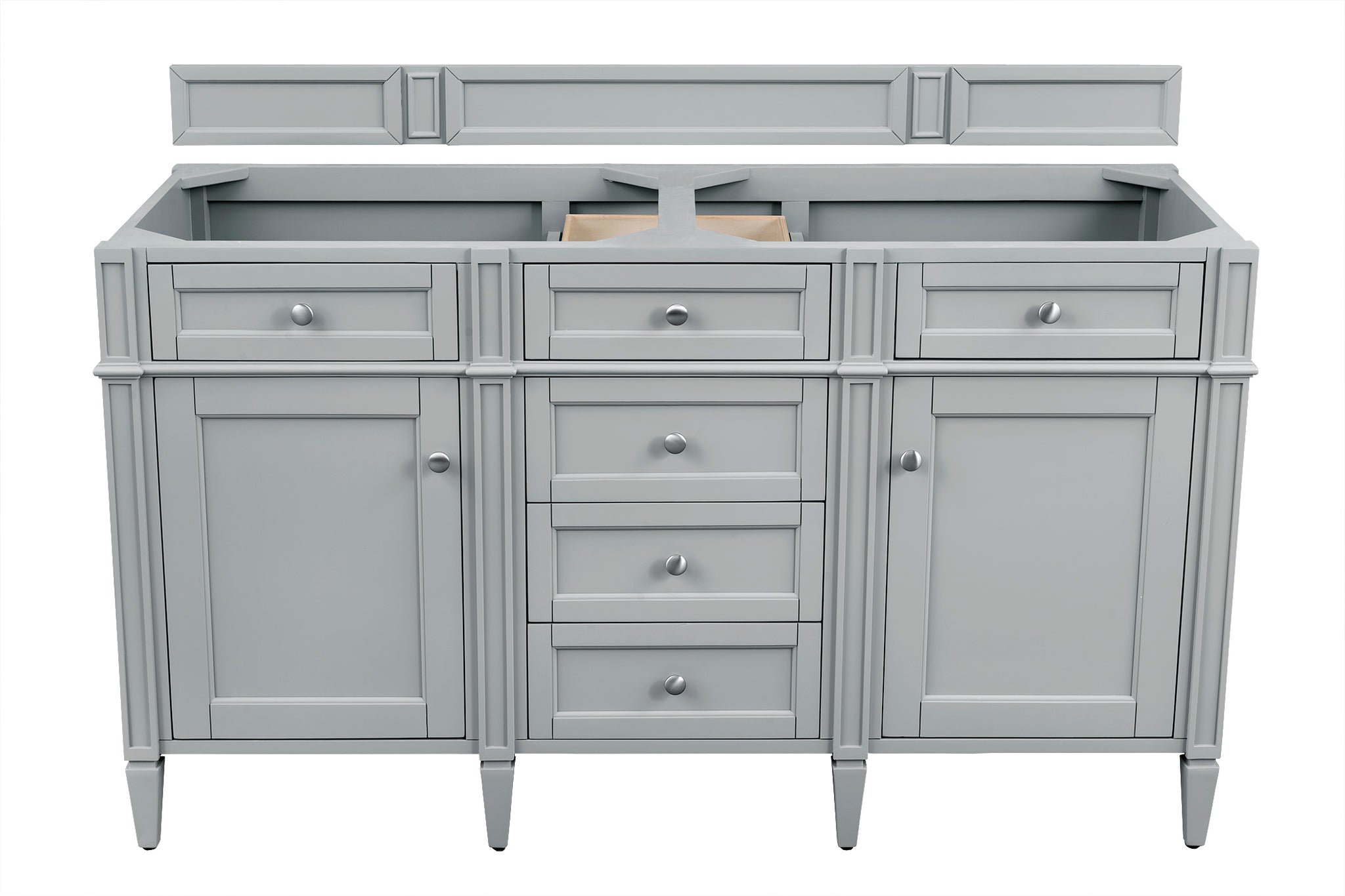 James Martin Brittany 60" Double Bathroom Vanity, Urban Gray, cabinet without a countertop