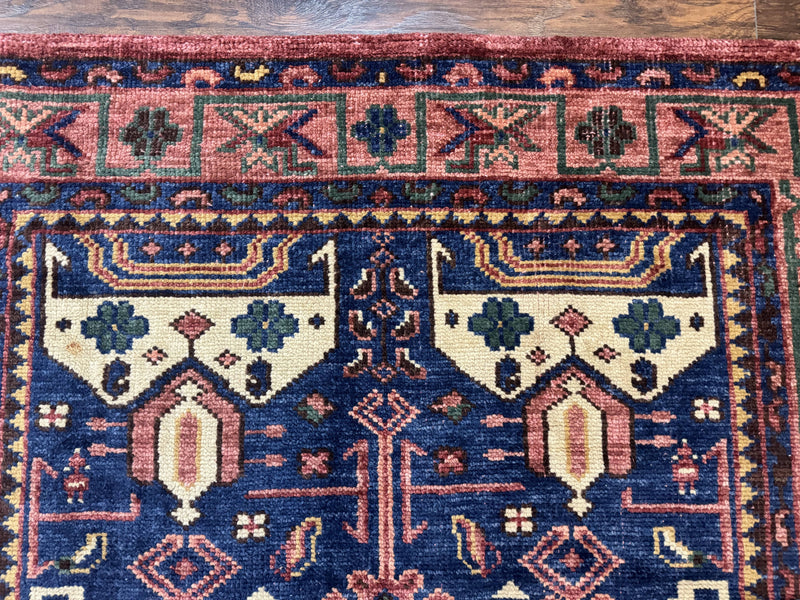 Persian Tribal Heriz Design Rug 6x9, Pottery Barn Rug, Hand Knotted Wool Vintage Rug by Jewel Rugs