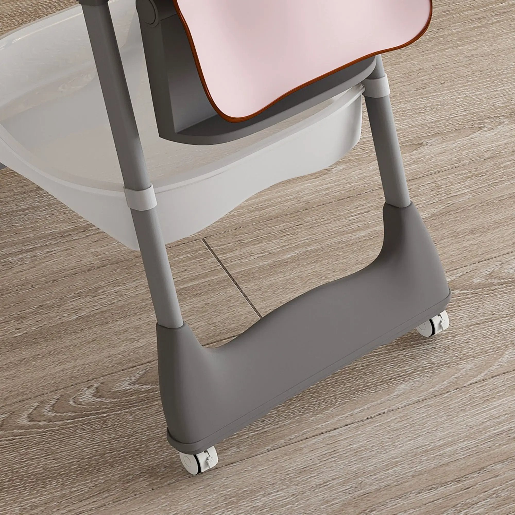Adjustable Baby High Chair 0-6 Years, Portable Infant Feeding Seat With Safety Belt, Silent Lockable Wheels by Unique Piece Furniture