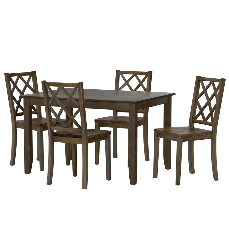 5 Piece Dining Table Set - Brown by Unique Piece Furniture