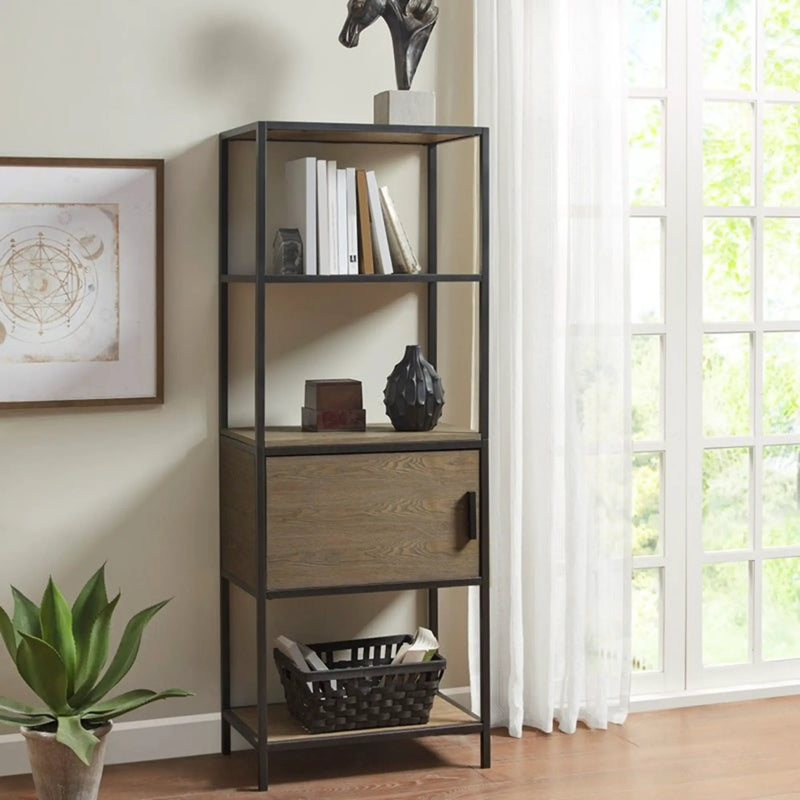 Darley - 3 Shelf Bookcase With Storage Cabinet - Gray by HouseOfZazla