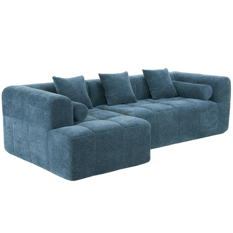 Sectional Free Combined Sofa With 2 Side Pockets by HouseOfZazla