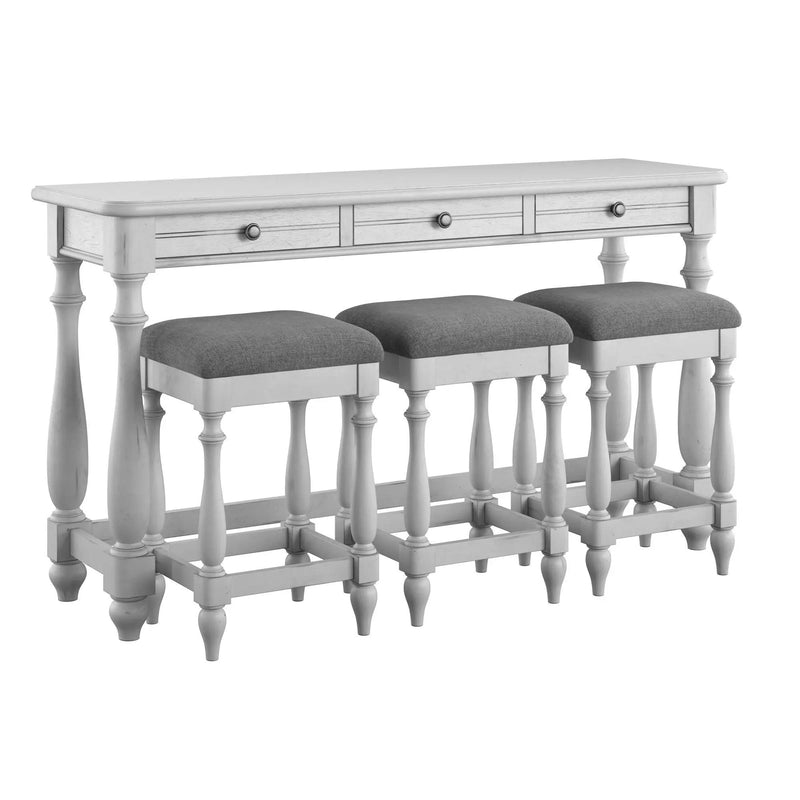 Sofa Table With 3 Stools - Gray by HouseOfZazla