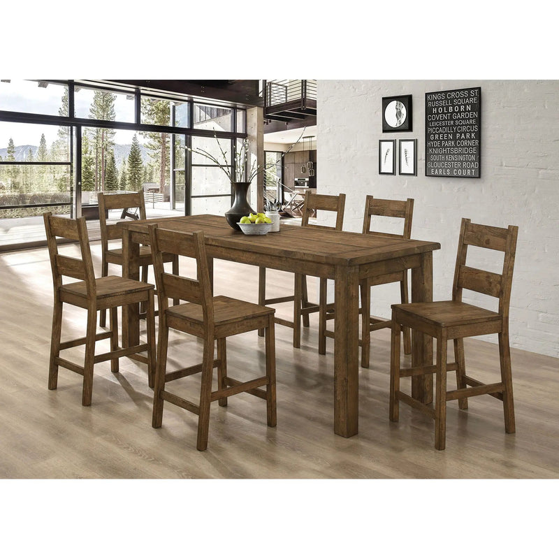 Amarillo - Rectangular Counter Height Dining Table - Rustic Brown by HouseOfZazla