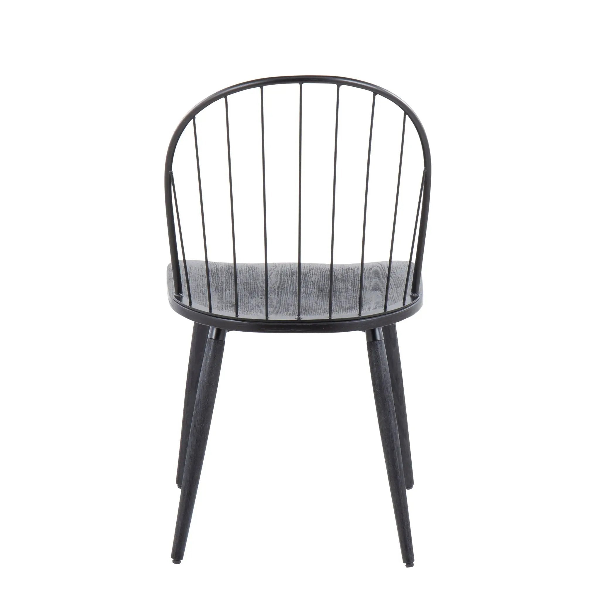 Riley - Industrial High Back Armless Chair (Set of 2) - Black by Unique Piece Furniture