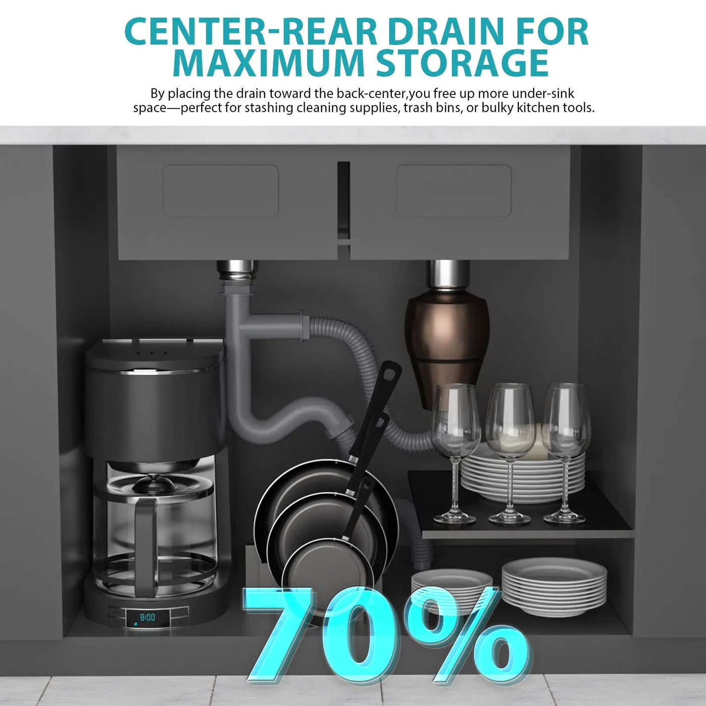 Topmount, Drop In Double Bowl Kitchen Sink by HouseOfZazla