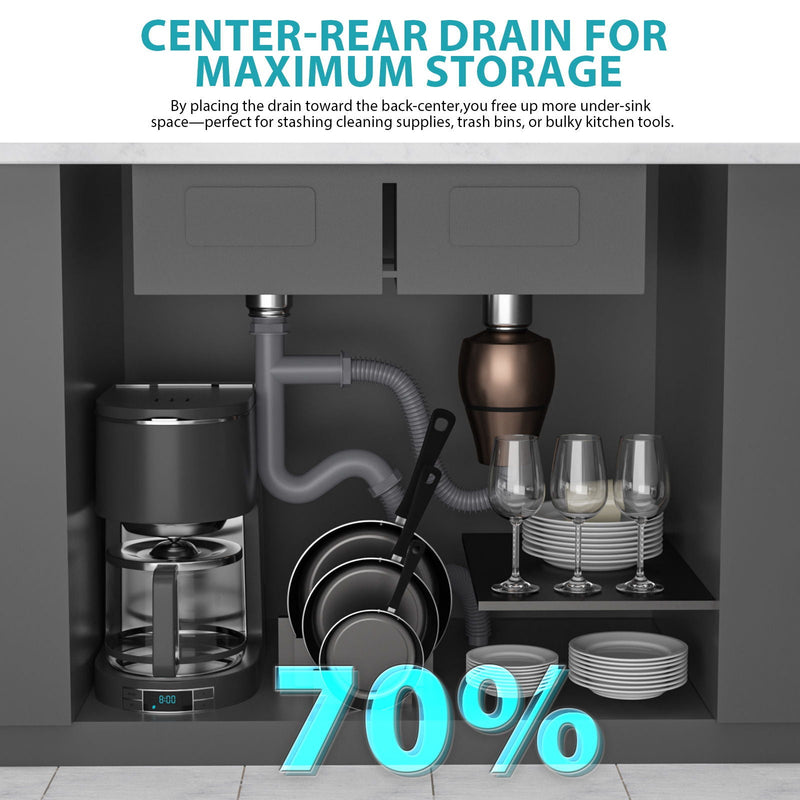 Topmount, Drop In Double Bowl Kitchen Sink by HouseOfZazla