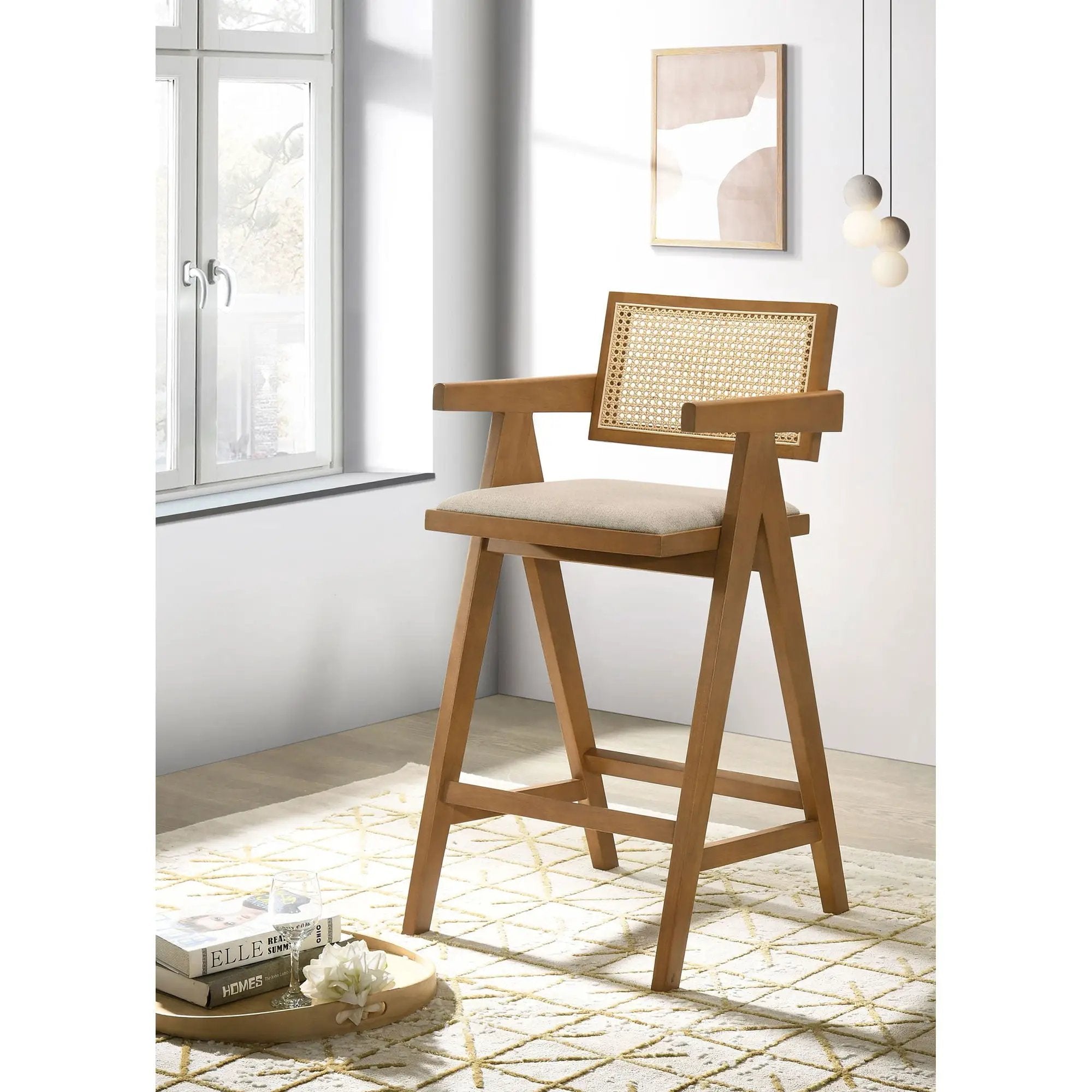 Remy - Bar Chair (Set of 2) With Upholstery - Walnut by HouseOfZazla