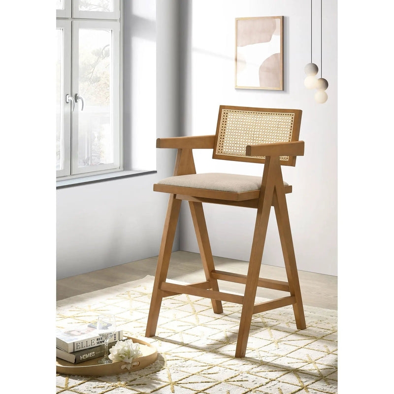 Remy - Bar Chair (Set of 2) With Upholstery - Walnut by HouseOfZazla