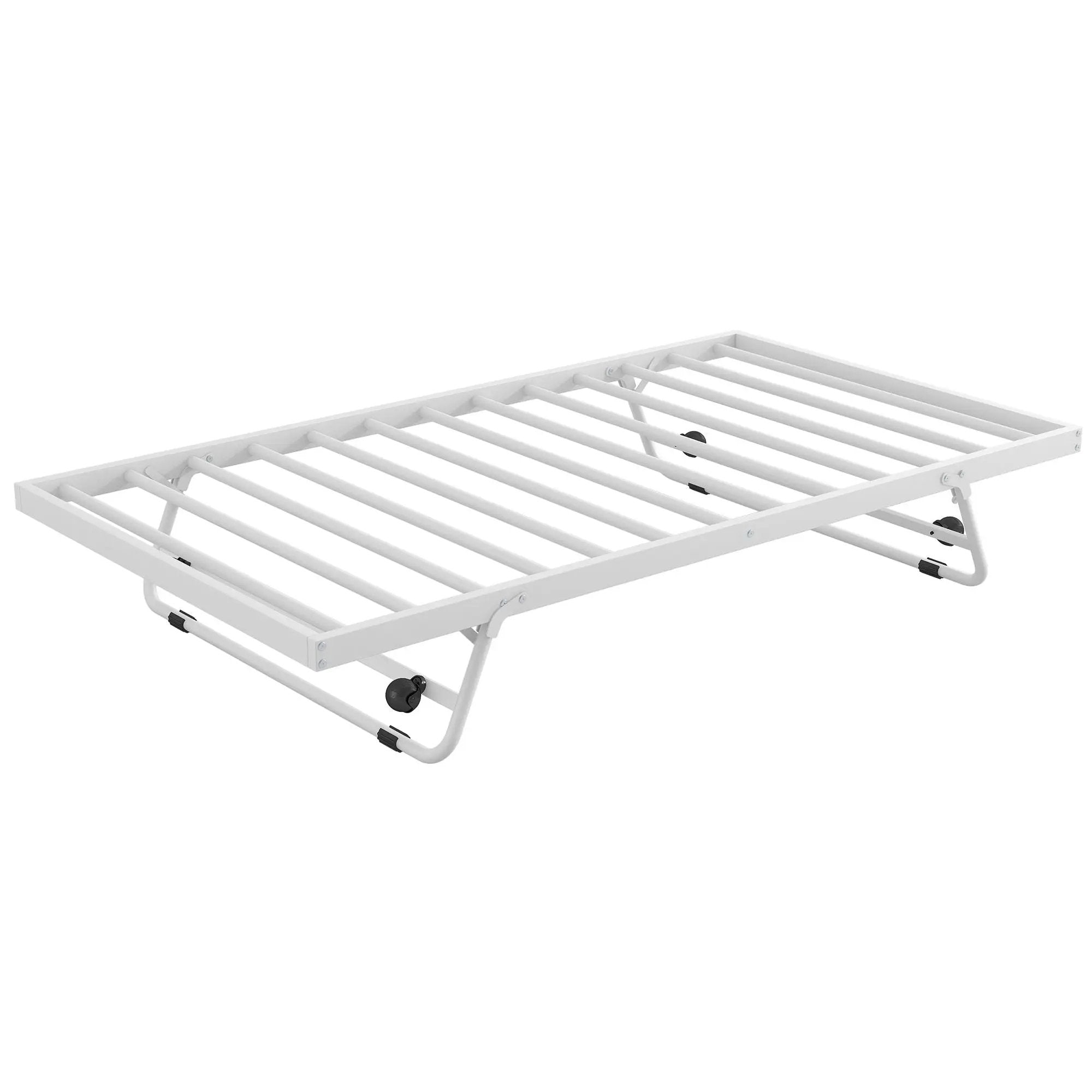 Industrial Metal Daybed With Adjustable Pop Up Trundle And LED Strip by Unique Piece Furniture