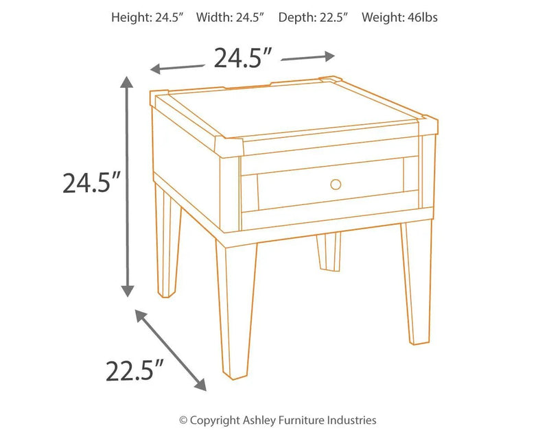 Todoe - Rectangular End Table - Dark Gray by Unique Piece Furniture