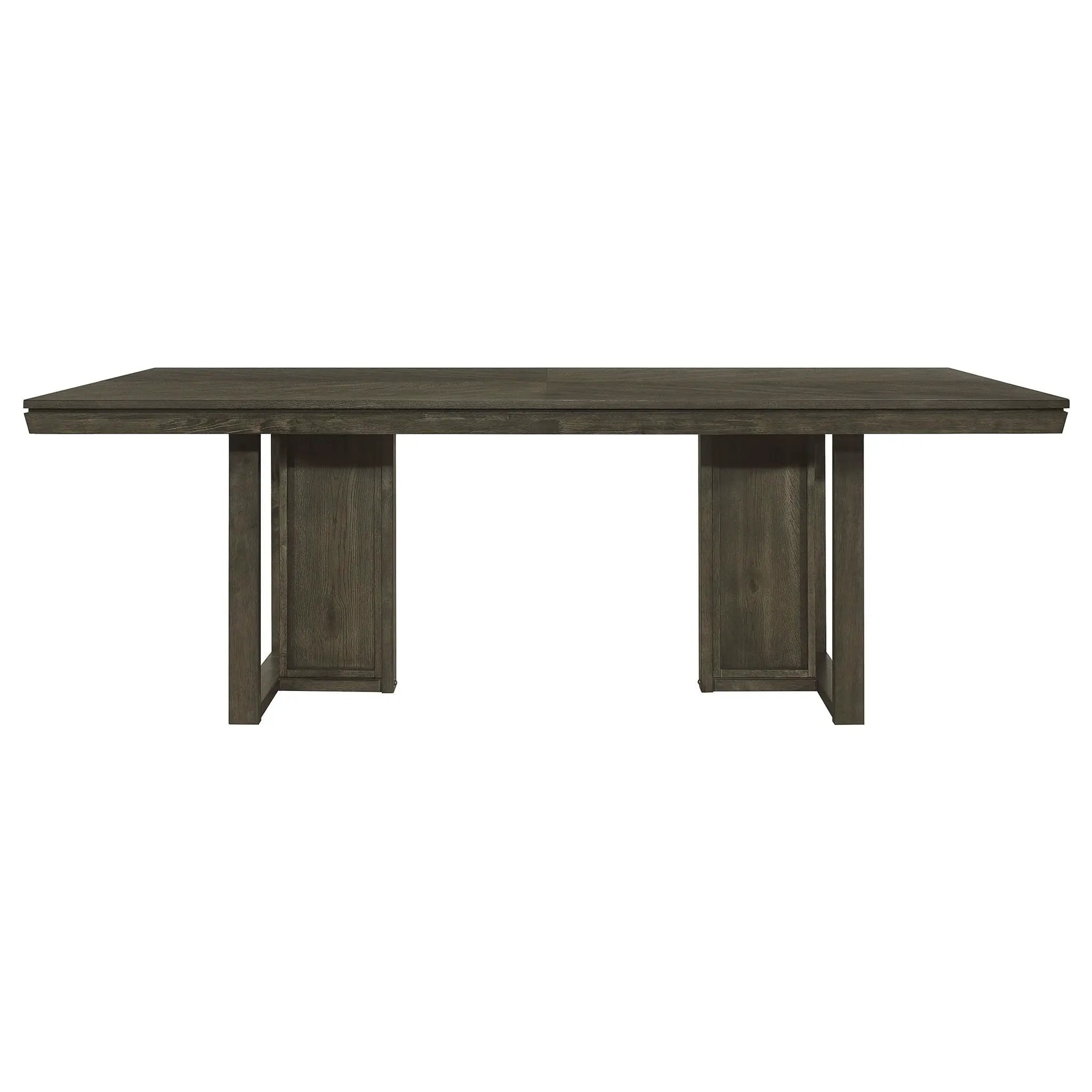 Glenmoor - Rectangular Dining Table With Geometric Double Pedestal Base - Dark Gray by HouseOfZazla