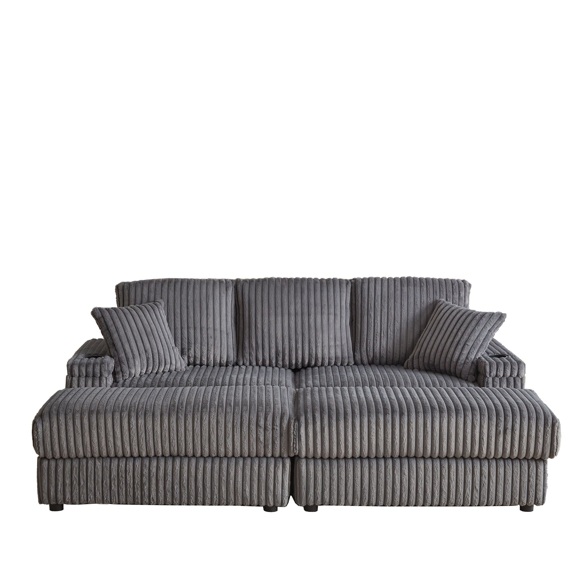 3 Seater Sofa With 2 Ottomans For Living Room by HouseOfZazla