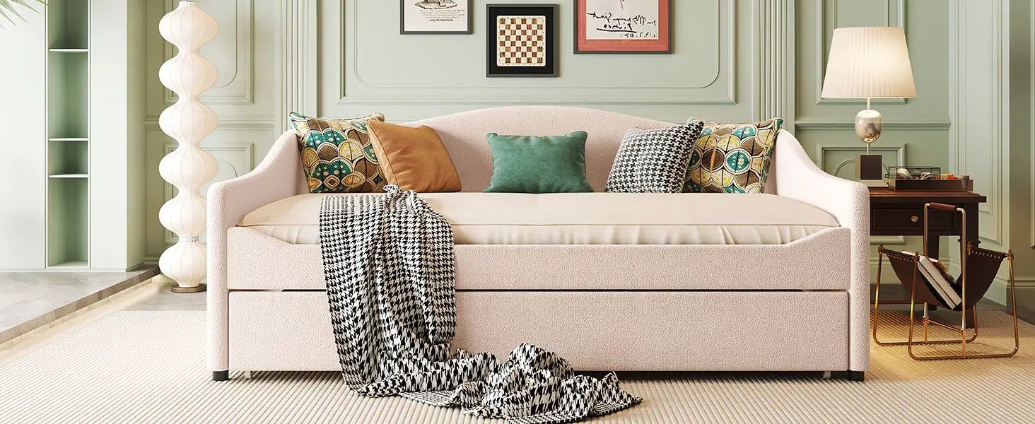 Upholstered Daybed With Light And Trundle by HouseOfZazla