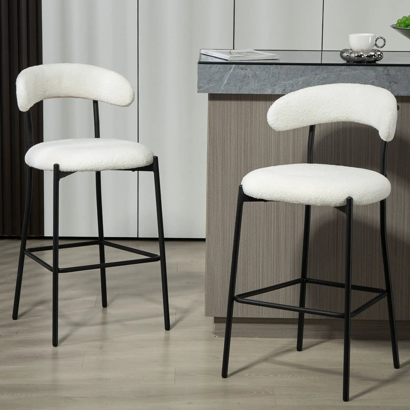 Counter Height Bar Stools With Powder Coating Base And Footrest by Unique Piece Furniture