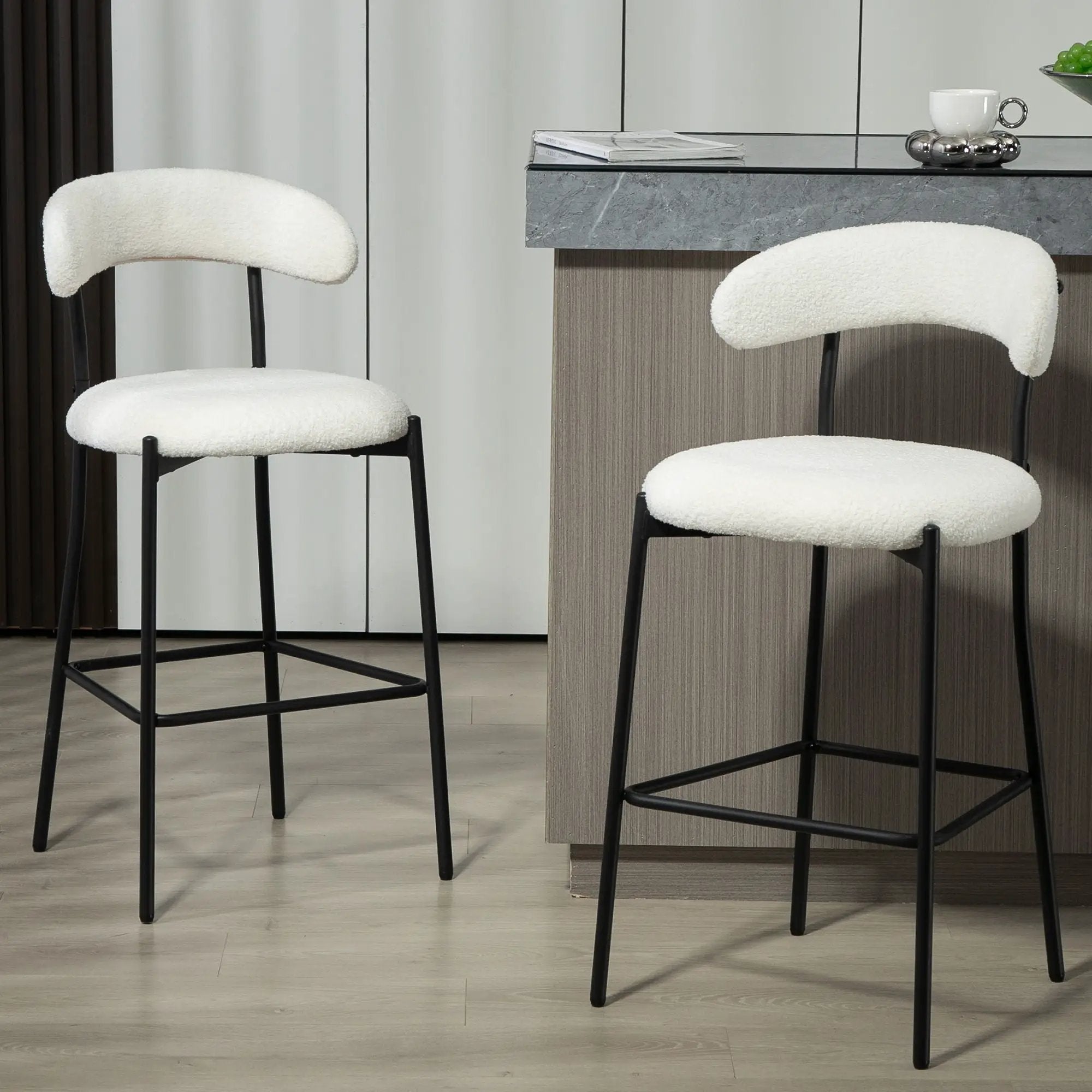 Counter Height Bar Stools With Powder Coating Base And Footrest by Unique Piece Furniture