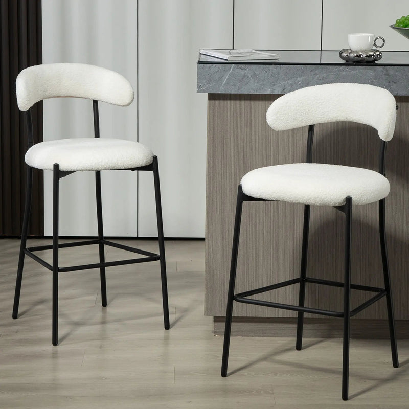 Counter Height Bar Stools With Powder Coating Base And Footrest by Unique Piece Furniture