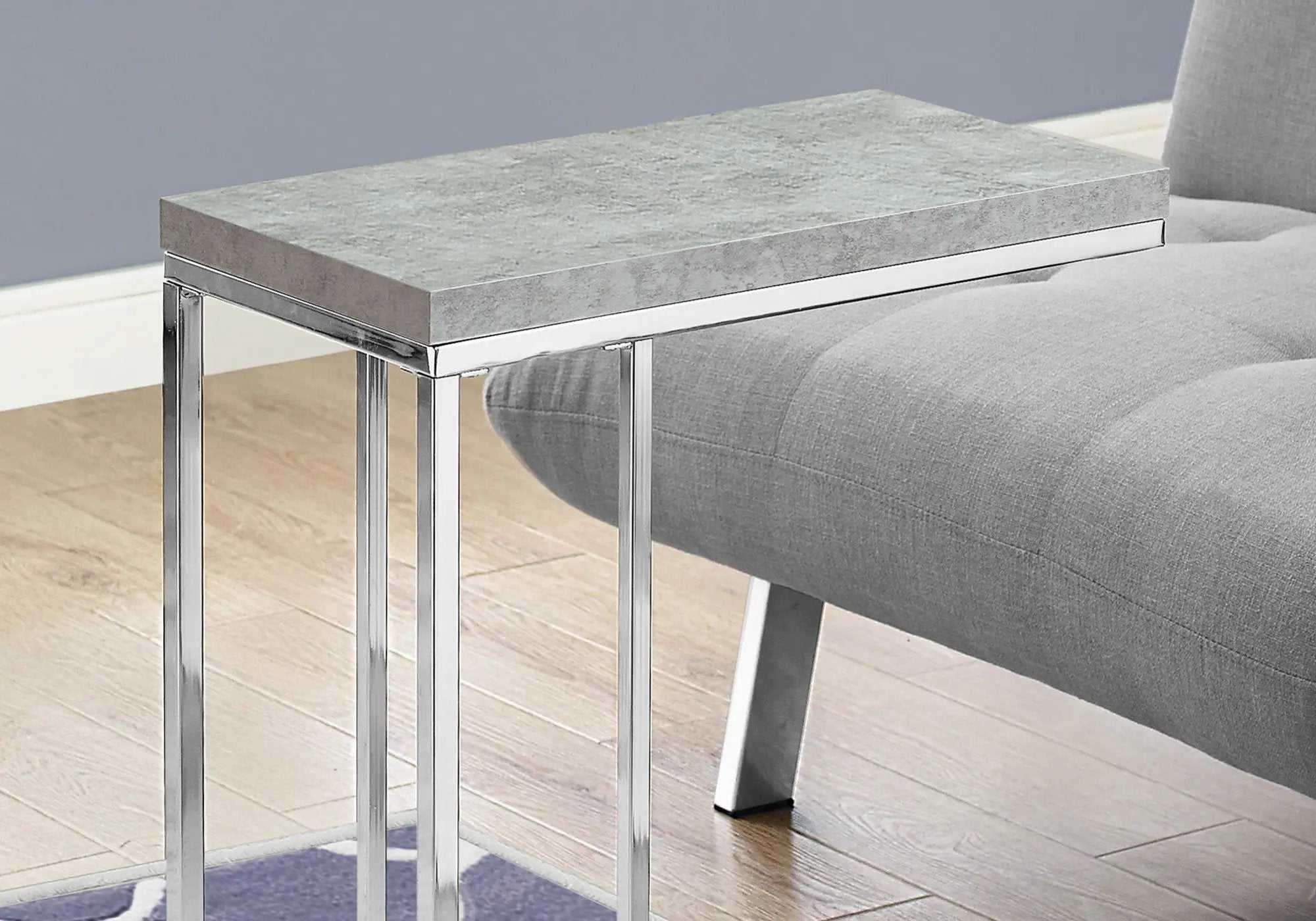 Accent Table, C - Shaped, Tempered Glass, Stylish Design Contemporary & Modern by Unique Piece Furniture