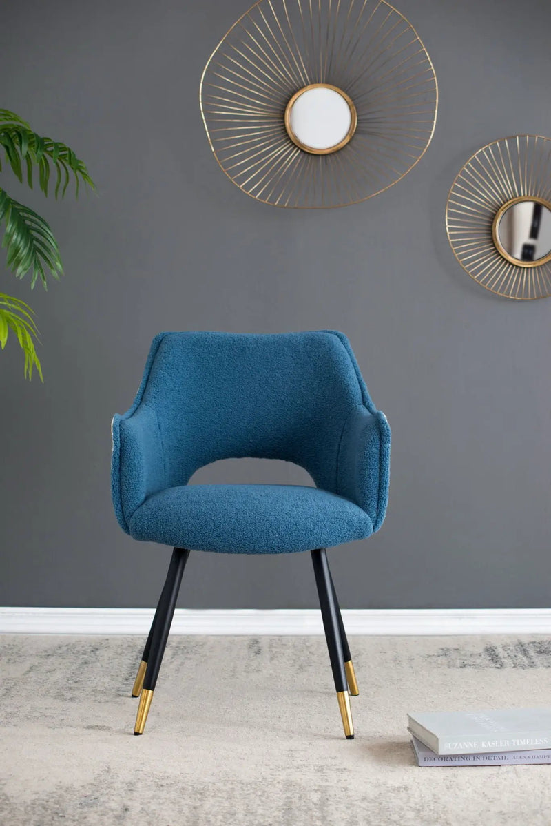 Side Chair, Living Room Bedroom Kitchen Vanity Accent Chair (Set of 2) - Blue by Unique Piece Furniture