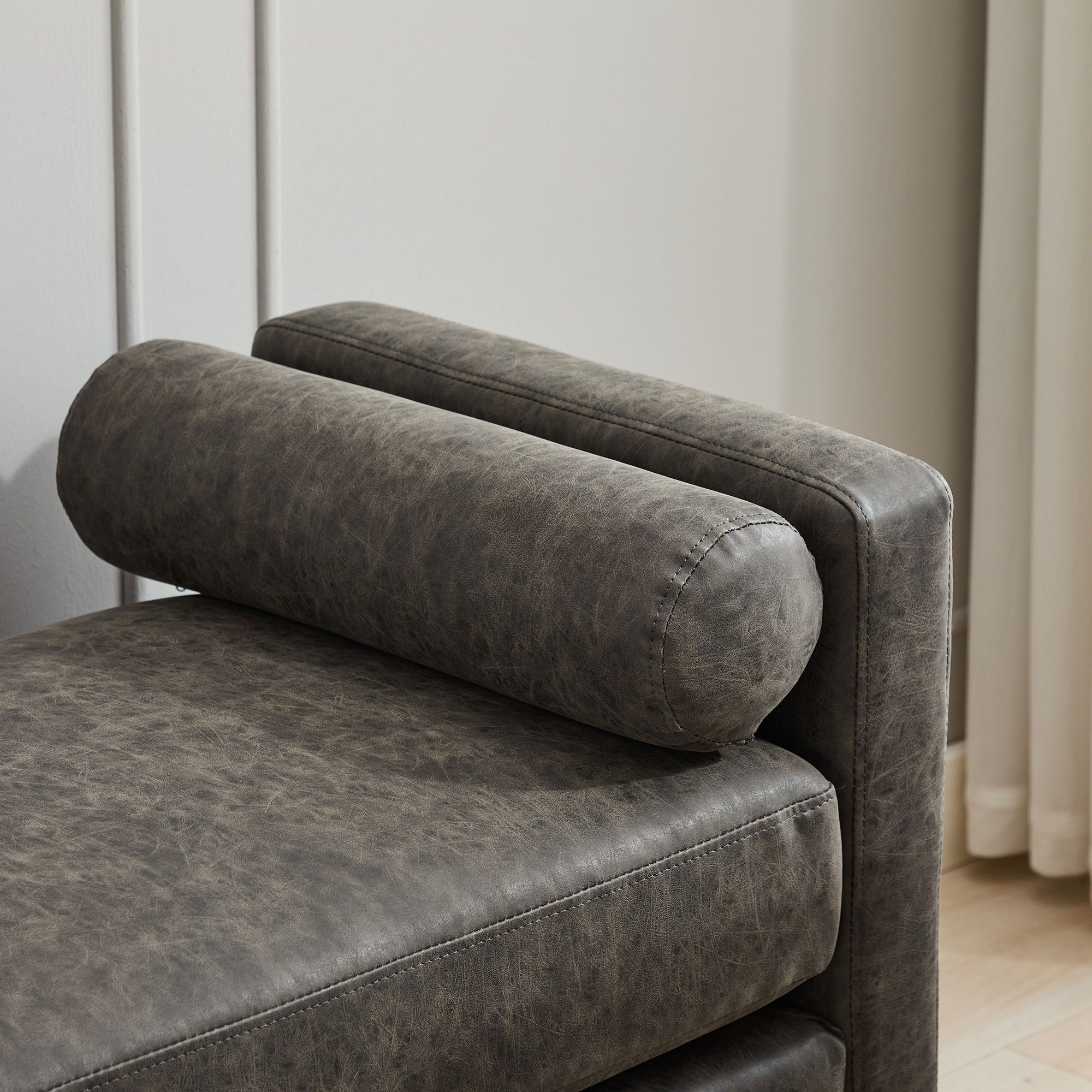 Elegant Upholstered Bench Daybed Ottoman With Bolster Pillows by HouseOfZazla