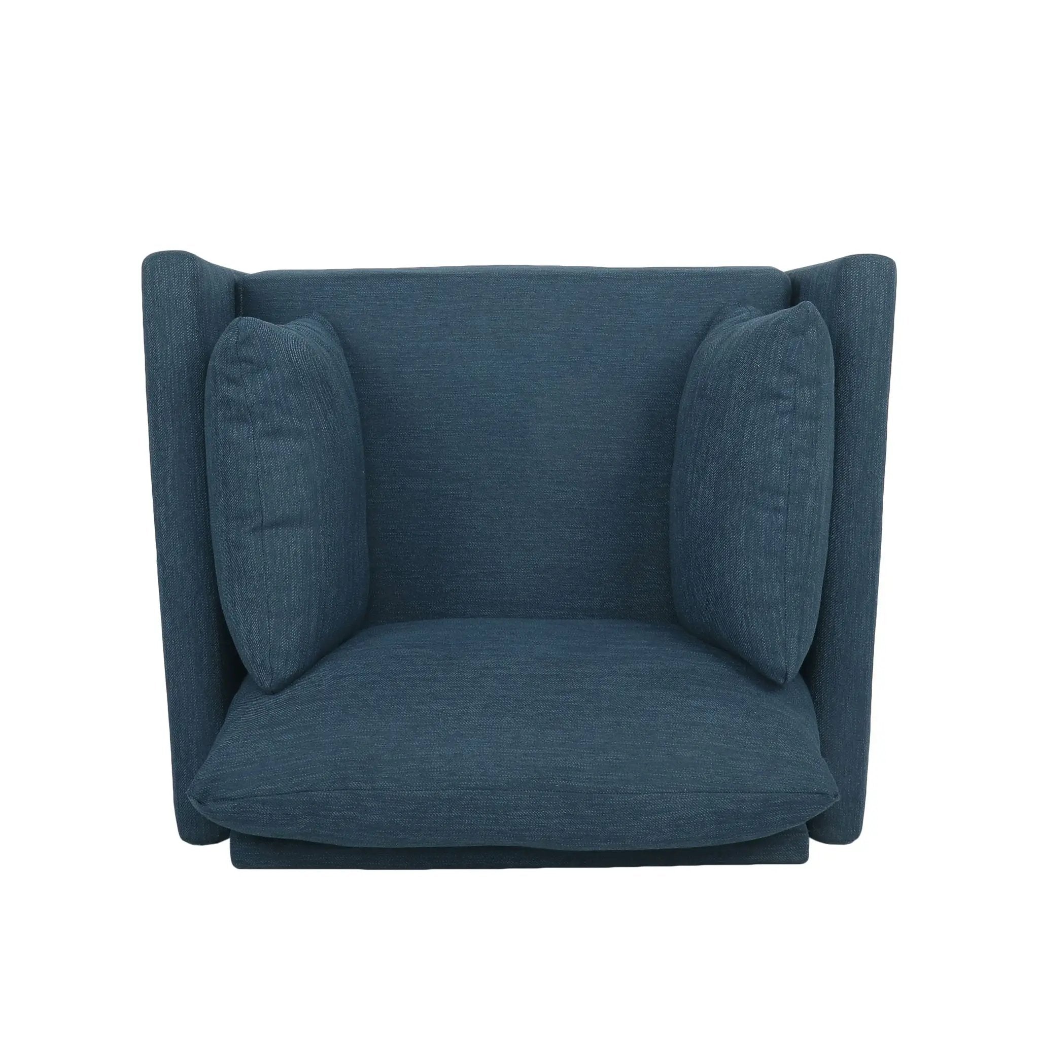 Luminate Upholstered Fabric Club Chair with Tapered Legs and 2 Accent Pillows by HouseOfZazla