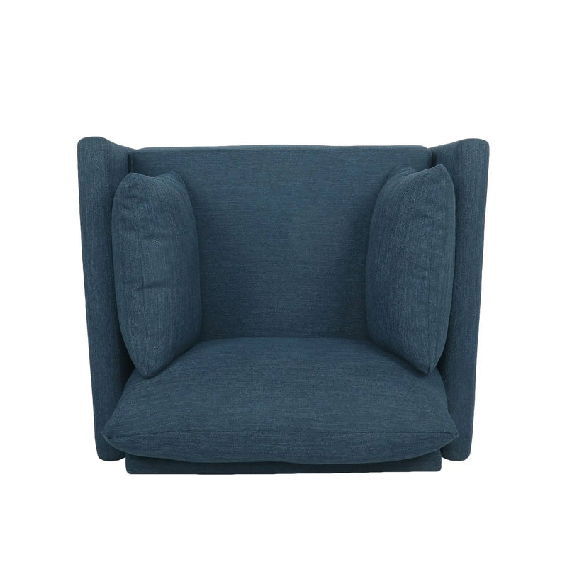 Luminate Upholstered Fabric Club Chair with Tapered Legs and 2 Accent Pillows by HouseOfZazla