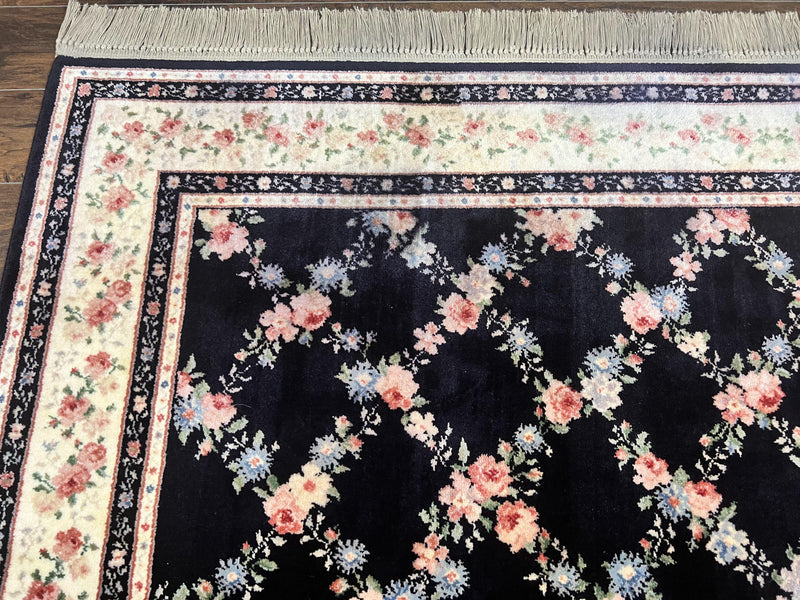 Karastan Rug 8.8 x 12, Garden of Eden #509/1270, Ebony Trellis, Vintage Discontinued Wool Pile Karastan Carpet by Jewel Rugs