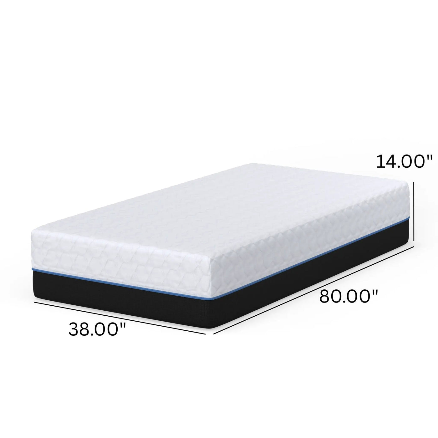 Copper Lux - 14" Plush Memory Foam Mattress With Phase Change Cooling Fabric by HouseOfZazla