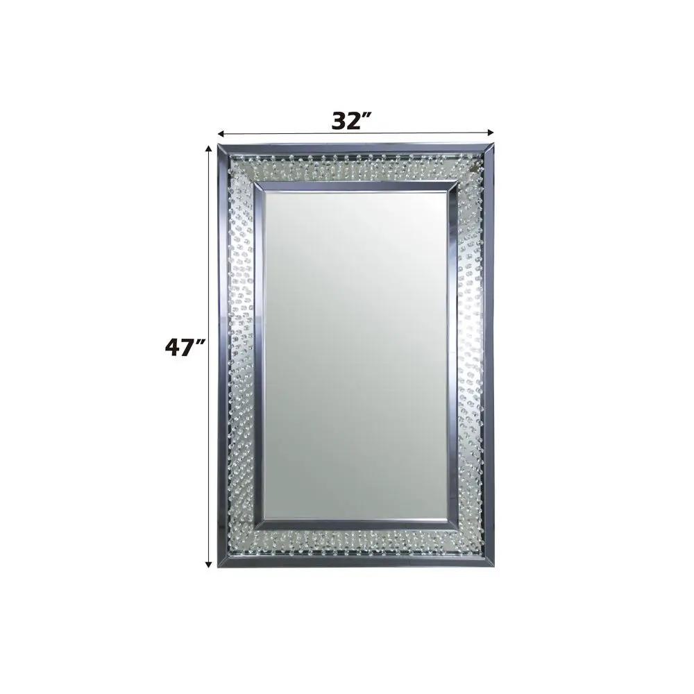 Nysa - 47" Rectangular Accent Mirror - Mirrored & Faux Crystals by Unique Piece Furniture