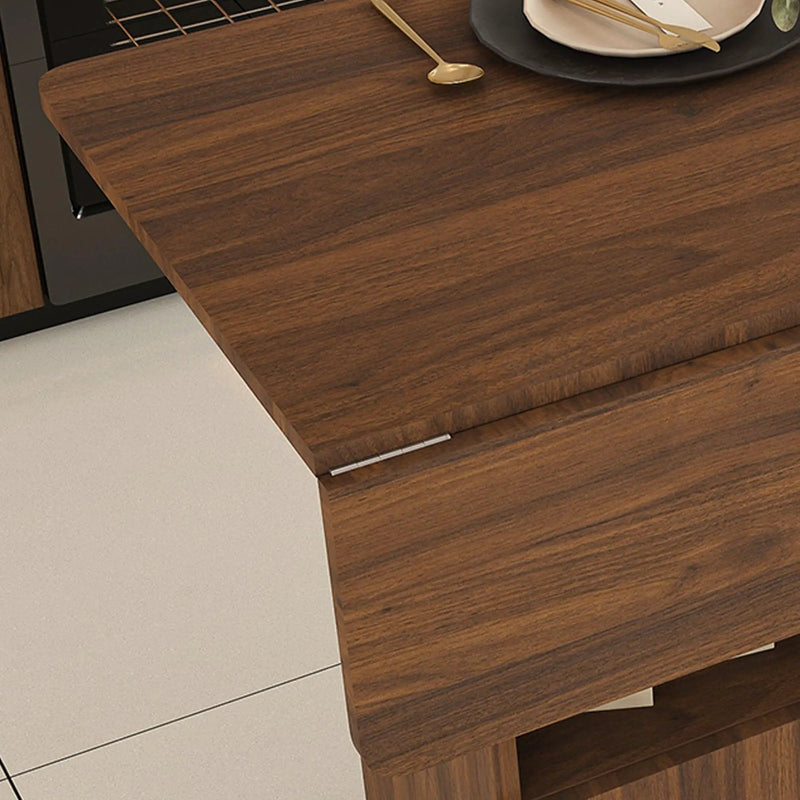 Multi Functional Folding Table With Storage Shelves And Wheels by Unique Piece Furniture