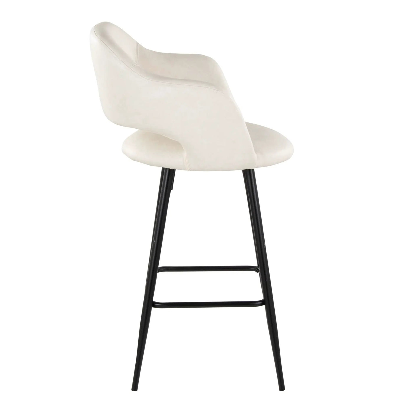 Margarite - Contemporary Fixed Height Counter Stool With Square Footrest (Set of 2) by HouseOfZazla