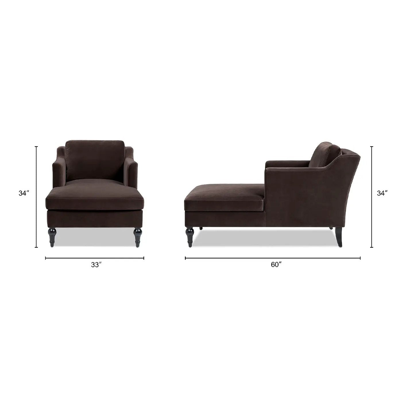 Josephine 60" Upholstered Chaise Lounge, Deep by HouseOfZazla