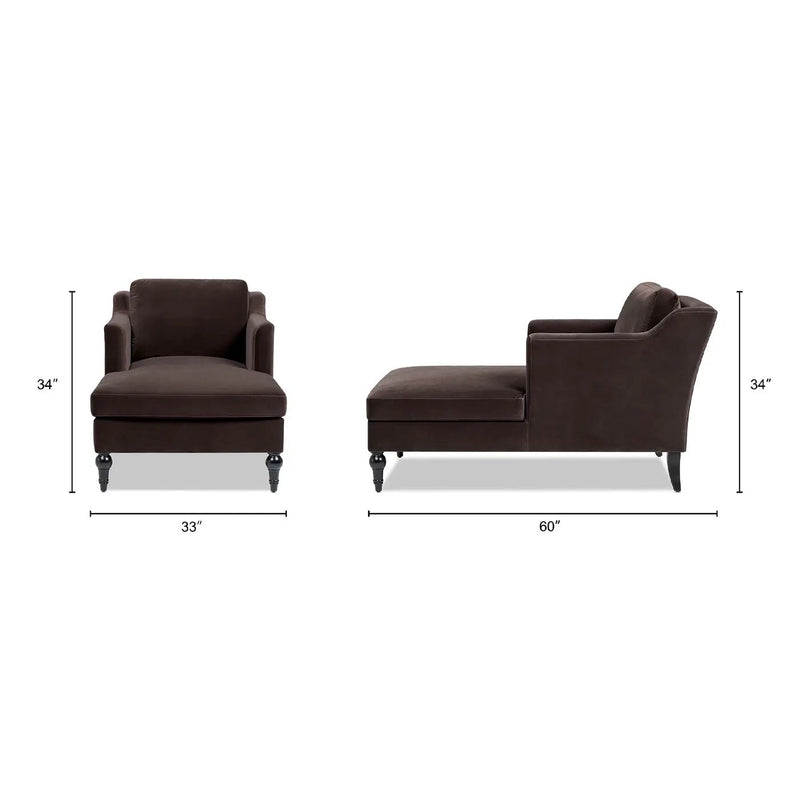 Josephine 60" Upholstered Chaise Lounge, Deep by HouseOfZazla