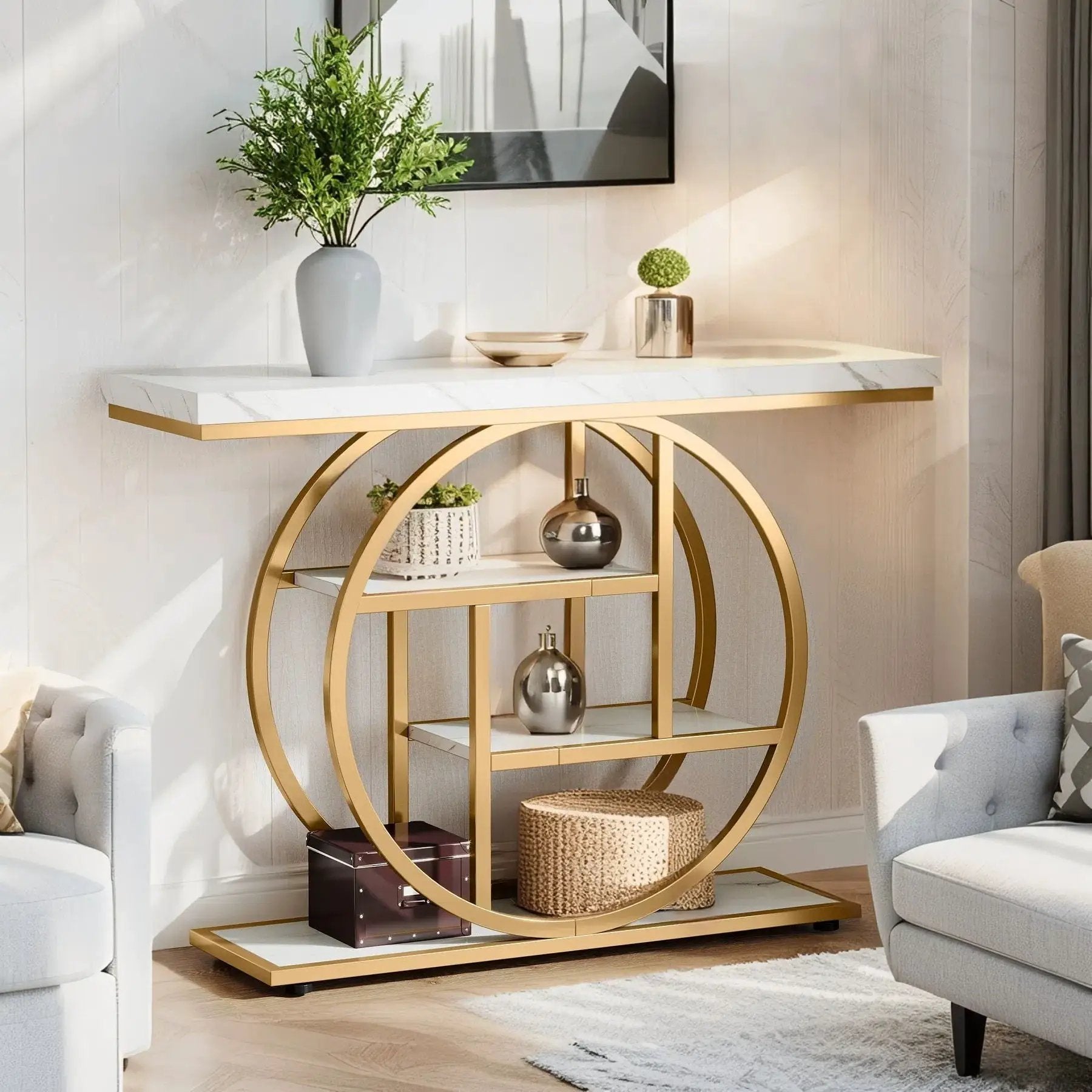Console Table With 4 Tier Design For Living Hallway by HouseOfZazla