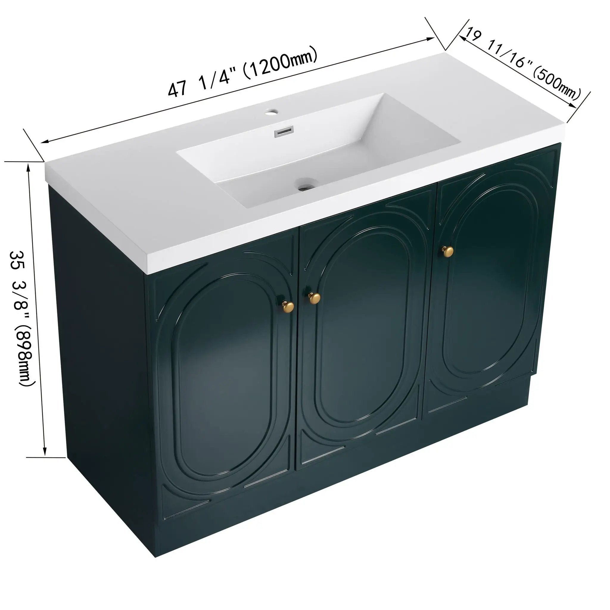 Contemporary Freestanding Bathroom Vanity With Resin Sink & Soft-Close Cabinet Doors by HouseOfZazla