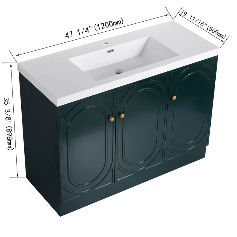 Contemporary Freestanding Bathroom Vanity With Resin Sink & Soft-Close Cabinet Doors by HouseOfZazla