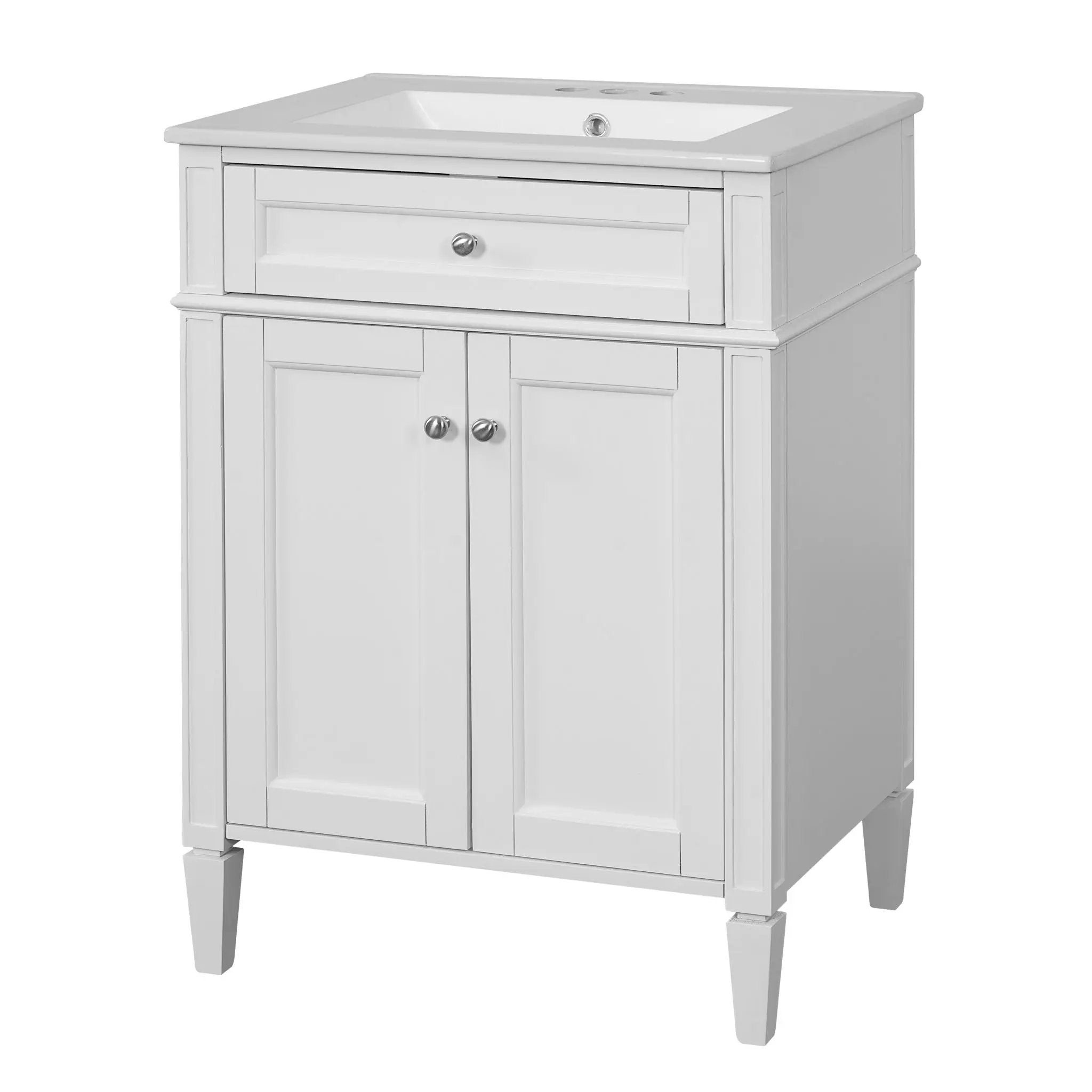 Bathroom Vanity With 2 Doors And Tip Out Drawer, Soft Closing Hinges by Unique Piece Furniture