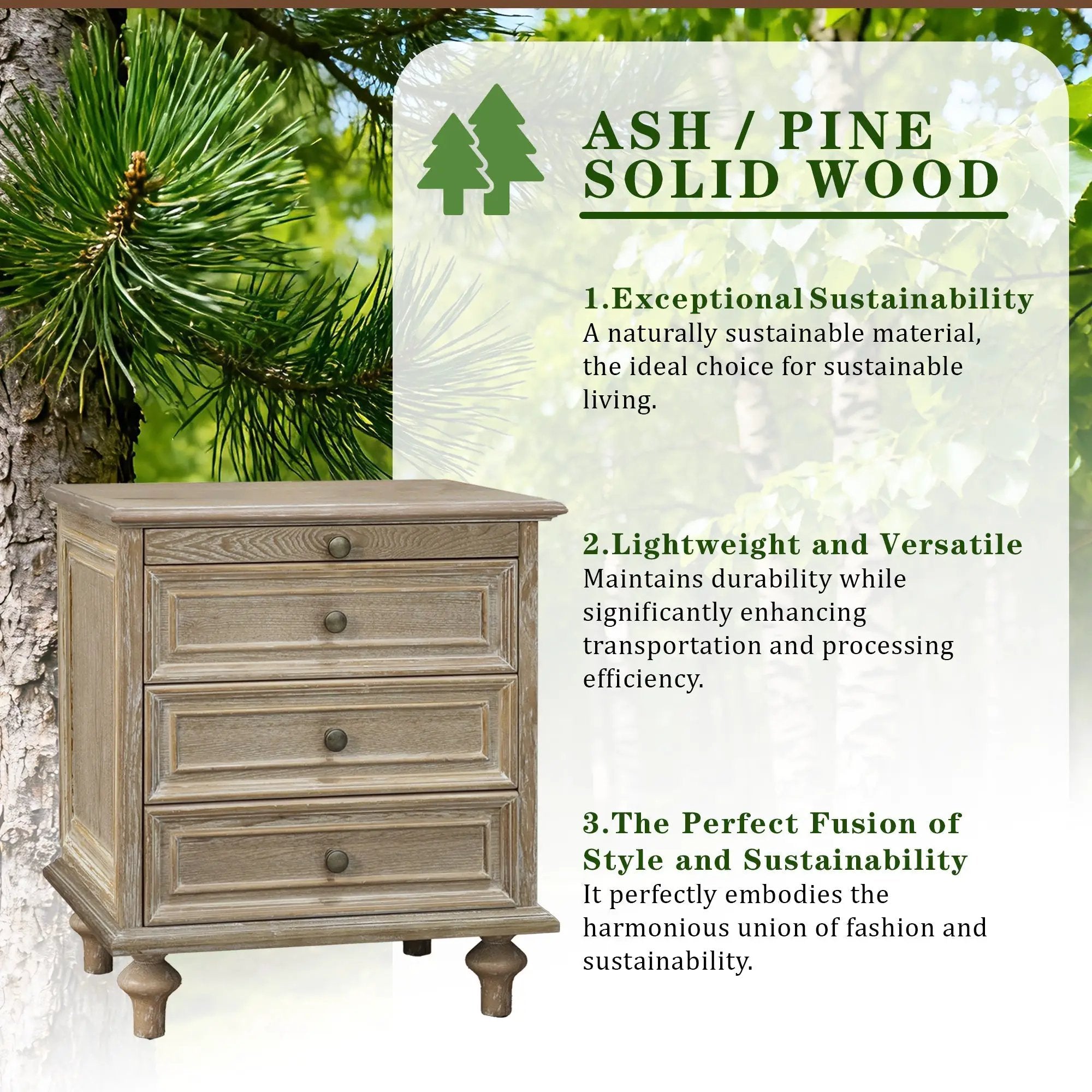 Farmhouse Nightstands with 4 Drawers and Pull-Out Shelf by HouseOfZazla
